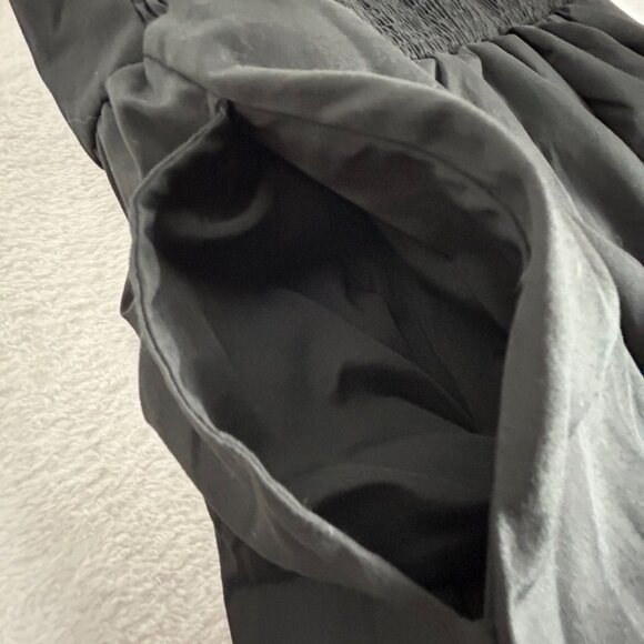 Womens Black Smocked Waist Maxi Skirt XL Elastic Waist Cotton Blend Pull-On - Picture 7 of 9